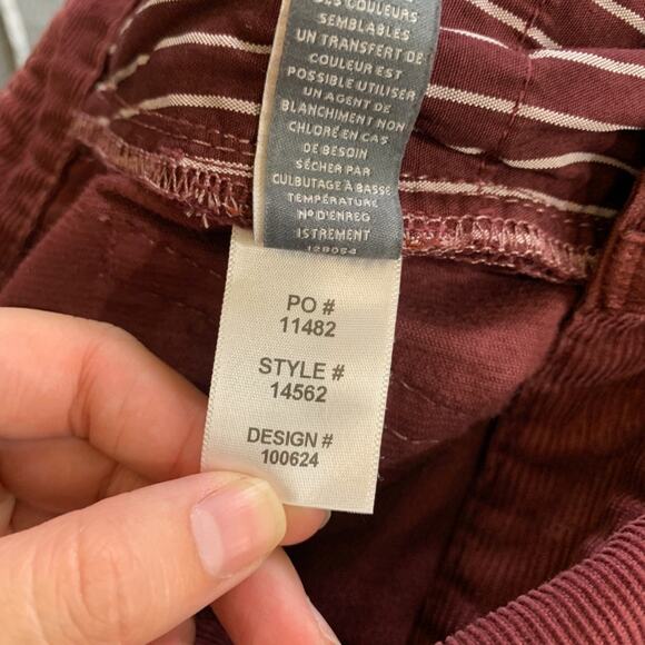 Bonobos Pants Mens 28 Wine Red Cotton Blend Corduroy Slim Straight 5 Pocket - Picture 12 of 15